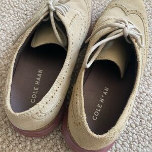 Cole Haan Men's Beige Suede Oxfords
